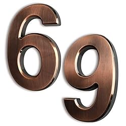 HopeWan 4" Mailbox Numbers #6, Self Adhesive Door