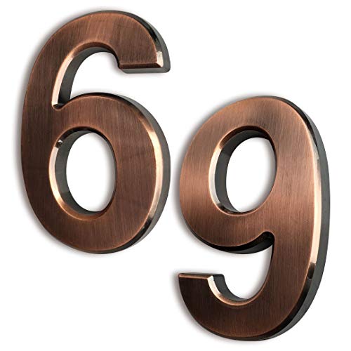 HopeWan 4" Mailbox Numbers #6, Self Adhesive Door