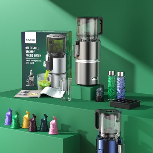 Anybear 350W Cold Press Juicer, 4.9" Chute, BPA-Free, Whole Fruits/Veggies | Dual slow-squeeze preserves 100% vitamins. High-torque motor powers fibrous produce. BPA-free, 3-step clean, 5-yr warranty.