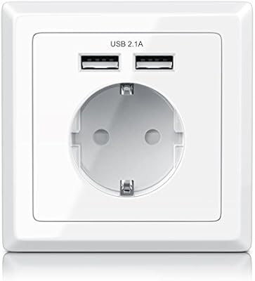Csl Enchufe De Pared Con 2 X Usb Corriente De Carga Maxima 2 1a Enchufe A