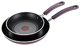 T-fal B131S2 Color Luxe Hard Titanium Nonstick Thermo-Spot Dishwasher Safe PFOA Free 8-Inch and 10-Inch Fry Pan Set Cookware, 2-Piece, Purple