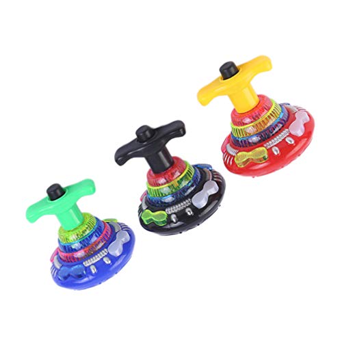 TOYANDONA 3Pcs Spinning Top Toys, LED Light Up Flashing Music Spinning Tops for Kids Gifts Birthday Party Favors Goodie…