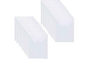 YESSART 7x5 Clear Plastic Envelopes Hook Loop Closure Receipt Sticker Storage Holder 20 Pack