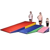 We Sell Mats Gymnastics Folding and Non-Folding Incline Cheese Wedge Skill Shape Tumbling Mat (Purple/Pink, 60