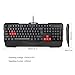 TeckNet Kraken Ergonomic Water-Resistant Backlit 3 LED Illuminated Gaming Keyboard and Mouse Combo Set - Red