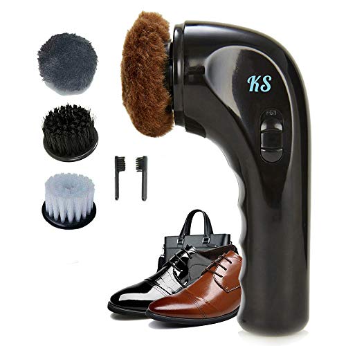 Electric Shoe Polisher Handheld Shoe Shine Kit, Electric Shoe Buffer Brush Shoe Shiner Dust Cleaner Portable Wireless Leather Care Kit for Shoes, Bags, Sofa (Shoe Polishers)