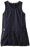 U.S. Polo Assn. School Uniform Girls' Twill Pleated Bottom Jumper Dress