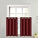 NICETOWN Valance for Bedroom - Half Window Tier Home Decoration Blackout Valance Eyelet Top Curtain for Kitchen/Living Room/Christmas (52 Width x 36 Length 1.2 inches Header, Burgundy Red)