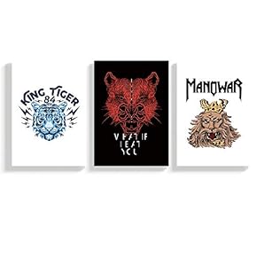 3 Panel Canvas Wall Art Abstract Animal Canvas Prints Painting Wall Decor for Living Room Wooden Framed Home Decorations - 16"x24" x 3 Panels
