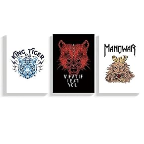 3 Panel Abstract Animal Painting Wall Decor for...