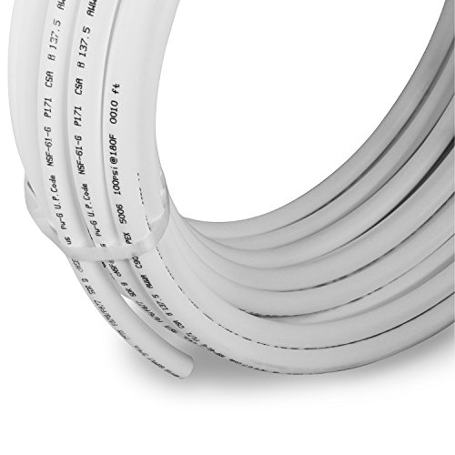 Pexflow PFW-W12100 PEX Potable Water Tubing Non-Barrier Pipe, 1/2 Inch x 100 Feet, White