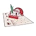 Buytra 5 Pack Christmas Cards Set 3D Pop-up Greeting Card for Xmas,Festival,Birthday,Thank you,Anniversary and More including Chirstmas Tree,Snowman,Reindeer,Bell