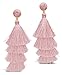 Sterling Forever - Fringe Multi Layered Gold Plated Tiered Dangle Drop Earrings (Blush)