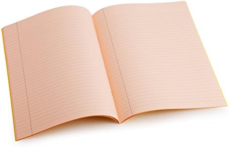 Crossbow Education Dyslexia Tinted Exercise Books - A4-10mm lined with margin - Salmon (10 Pack)