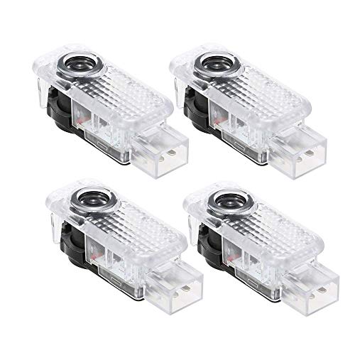 Car Door LED Logo Lights Projector Ghost Lights Laser Projector Lights Shadow Welcome Lamp Easy Installation for Audi A1 A3 A4 A5 A6 A7 A8 Q3 Q7 R8 TT Accessories 4 Pack