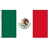 GSYLPFT Mexican Flags for Outside 3x5 Mexico Flag Outdoor Vivid Color Fade Resistant Double Stitched Mexican flag with Brass Grommets