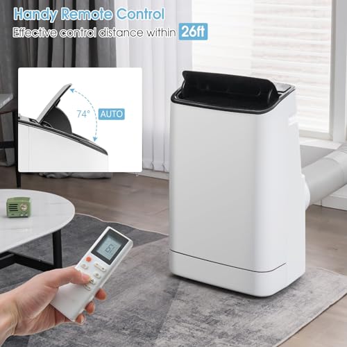 KOTEK Portable Air Conditioner with Heat, up to 800 Sq.Ft, 15000 BTU 4-in-1 AC Unit for Bedroom with Auto Swing, APP/Remote Control, Window Kit, Sleep Mode & 24H Timer for Home & Office