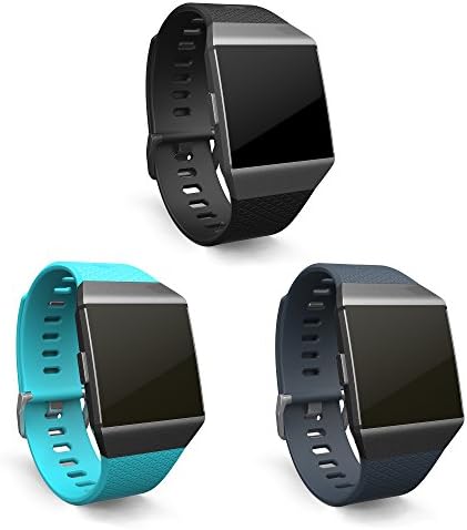 Teak Fitbit Ionic Bands, Special Edition Band, Small, 3 Pack, Black, Navy Blue, Teal