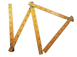 Binzer Folding Wooden Stick Ruler, Inch & Metric