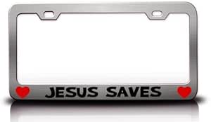 Amazon.com: License Plate Frame Jesus Saves Religious Christian Jesus