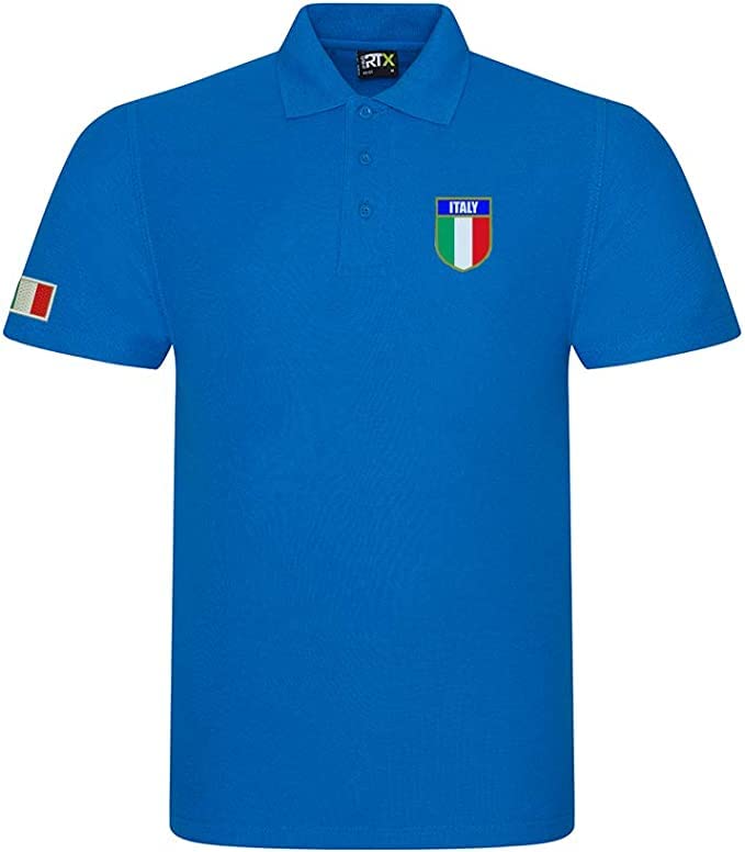 Super Lemon Italy Italian Adults Rugby Exclusive Retro Vintage Mens Womens Unisex Blue Polo Shirt, Great for Any Italy Italian Rugby Fans for 6 Nations and World Cup Available Upto XS - 7XL (Small)