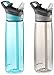 Contigo AUTOSPOUT Straw Addison Water Bottles, 24 oz, Ocean & Smoke, 2-Pack