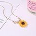 JOYID Sweet Sunflower Pearl Leaf Pendant Necklace Resin Daisy Flower Clavicular Chain Fashion Jewelry for Women