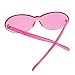 One Piece Oval Candy Colorful Sunglasses Transparent Rimless Round Clout Goggle Glasses (Pink)