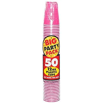 cups pack pink ounces tableware amscan reusable bright plastic