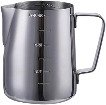 Milk Frothing Pitcher 12oz (350ml) with Measurement Scales 350ml 900ml,JoyStreet Stainless Steel Espresso Coffee Jug Latte Art Milk Cup