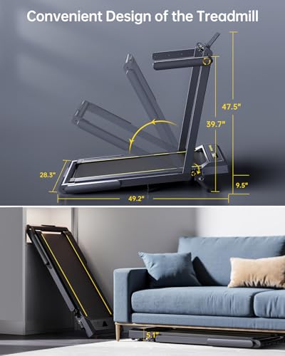 TOPUTURE Walking Pad Treadmill with 12% Incline, 4 in 1 Folding Treadmills for Home/Office, 10MPH Under Desk Treadmills, 2.5HP Portable Treadmill, Dual LED Screen, App, Bluetooth Speaker