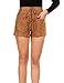 Zeagoo Women Vintage Lace Up High Waist Shorts Faux Suede Slim Fit Bottoms
