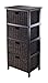 Winsome Omaha Storage/Organization, 4 Baskets, Black/Chocolate