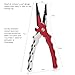 Ticoze Fishing Pliers Aluminum with Lanyard Carbide Cutter and Nylon Sheath for Saltwater and Freshwater, Red