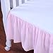 TillYou 100% Combed Cotton Sateen Crib Skirt, Rose Pink with Ruffle