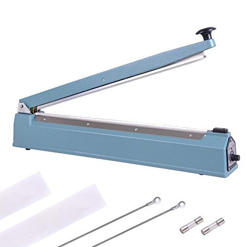 PrimeTrendz Hand Impulse Sealer Heat Seal Machine Poly Sealing With Element Grip and Teflon 20" (Inch)