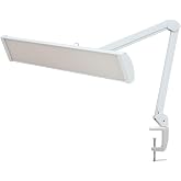 bemelux 32-Inch LED Architect Desk Lamp with Clamp, 50W 4500LM, White CCT | 684 SMD LEDs deliver flicker-free lighting with 5 color modes, 5 brightness levels, and reinforced dual metal arms