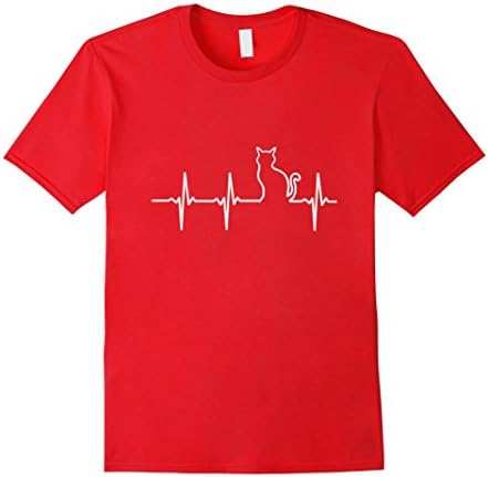 Men's My Heart Beats For Cats T-Shirt - I Love Cats Shirt XL Red