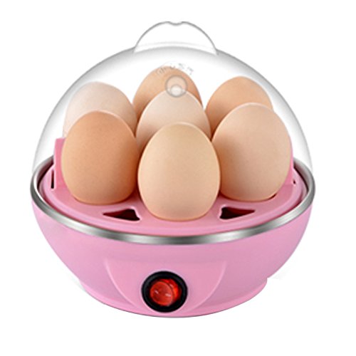 FairTree Multi-Function Rapid Egg Cooker 7 Eggs Capacity Automatic Shut-off Electric Egg Boiler 110 V(Pink)