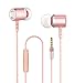 Langsdom in-Ear Earbuds, Stereo Bass Headphones with Built-in Mic and Remote Control for iPhone, iPad, Samsung, Android,MP3 & MP4 Players (Rose Gold)