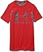 Under Armour Boys' HeatGear Armour Up Digi Fitted Short Sleeve Shirt, Risk Red (600)/Graphite, Youth Medium