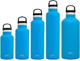 Simple Modern 32oz Ascent Water Bottle - Stainless Steel Hydro Swell Flask w/Handle Lid - Metal Double Wall Vacuum Insulated Blue Reusable Tumbler Aluminum 1 Liter Cold Leak Proof - Sky