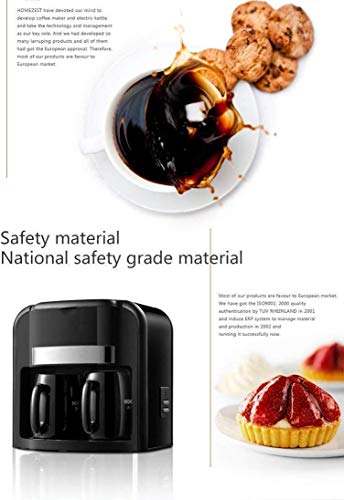 YAeele Kaffeevollautomat, Espressomaschine Haushalt Drip Doppel Cup Kaffeemaschine, Warmhalte Auto-Off-Funktion Anti… – Bild 5