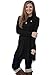 Our Precious Womens Long Sleeve Button Lapel Neck Sides Slit Shirt Dress Black M