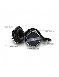 Jarv Joggerz Pro Sports audífonos con conexión a Bluetooth y micrófono integrado, diseño seguro con correa para cuello, con 20 horas de duración, color negro verde