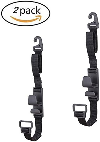 IPELY 2 Pack Strong Durable Backseat Headrest Hanger Storage Hooks Handbags Purses Coats and Grocery Bags Holder