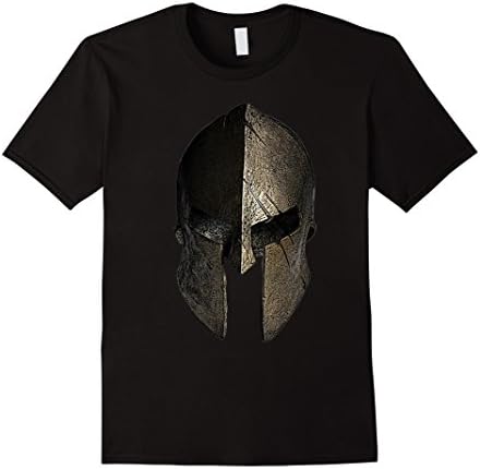Mens Vintage Spartan Helmet T-Shirt - Warrior tee shirt Large Black