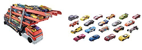 hot wheels mega hauler with 20 vehicles