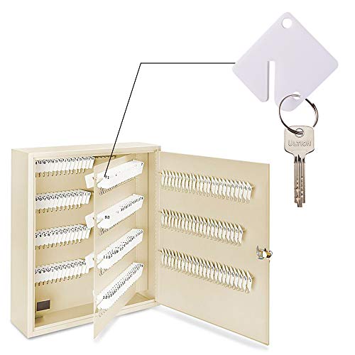 60 Packs Blank Plastic Key Tags Upgrade Round Split Ring Durable Key Identify Tags Bulk Key Tags for Key Cabinet 1.5 inches Square Shaped