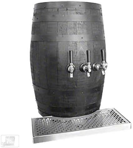 Glastender (WB-3-R) - Wood Barrel 3-Faucet Wall Mount Tower
